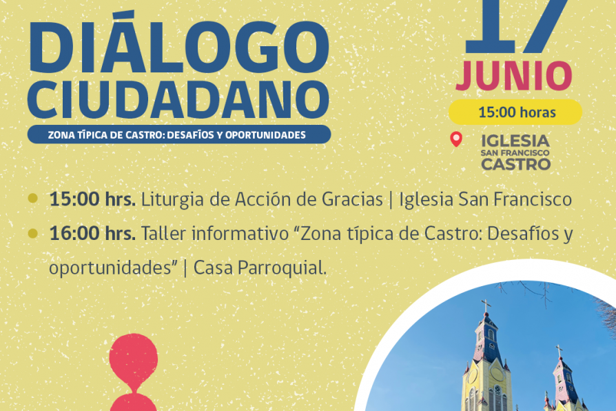 Invitación a diálogo ciudadano sobre desafíos y oportunidades de declaratoria de zona típica en Castro